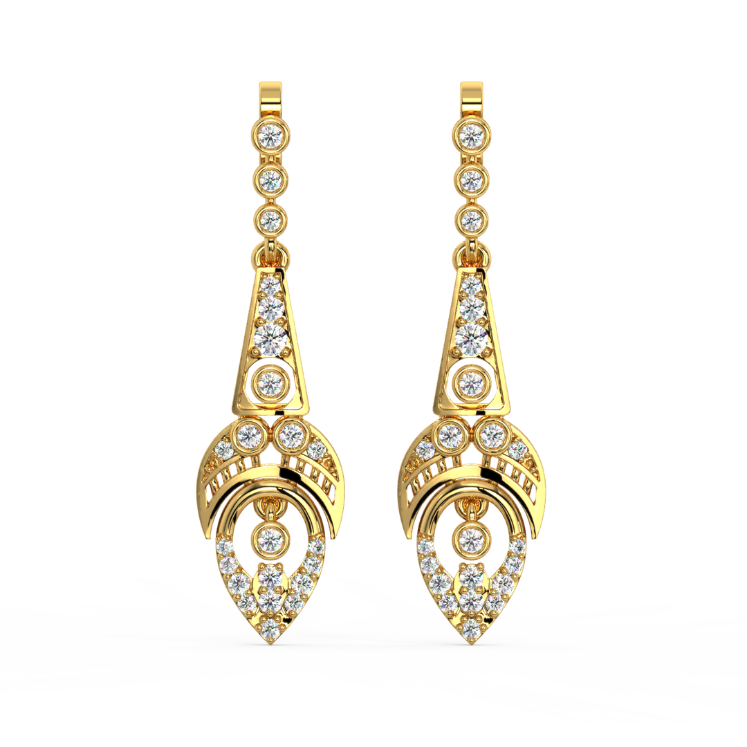 Elegant Chain Lab Grown Diamond Drop Earrings by Stefee Jewels