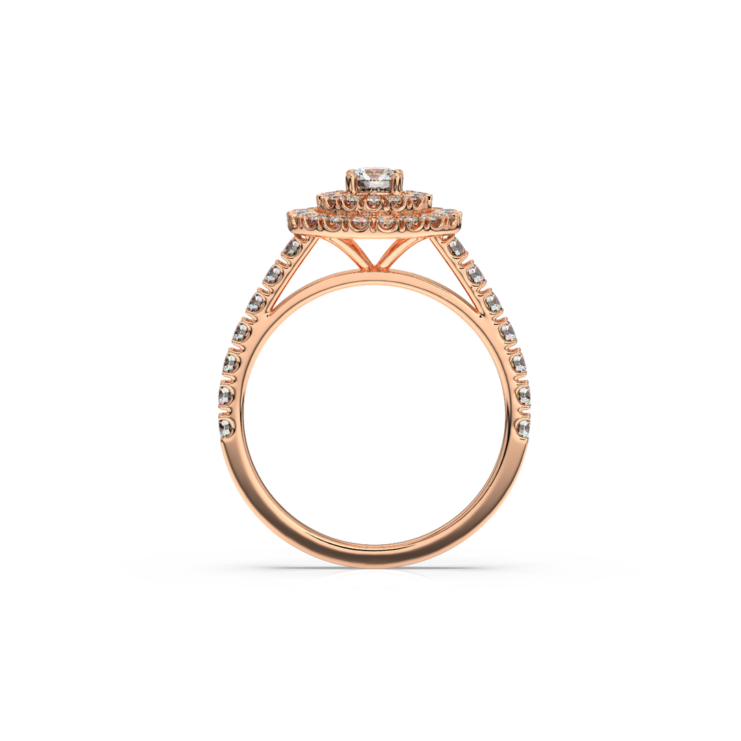 Lab Grown Diamond Cluster Double Halo - Engagement Ring by Stefee Jewels
