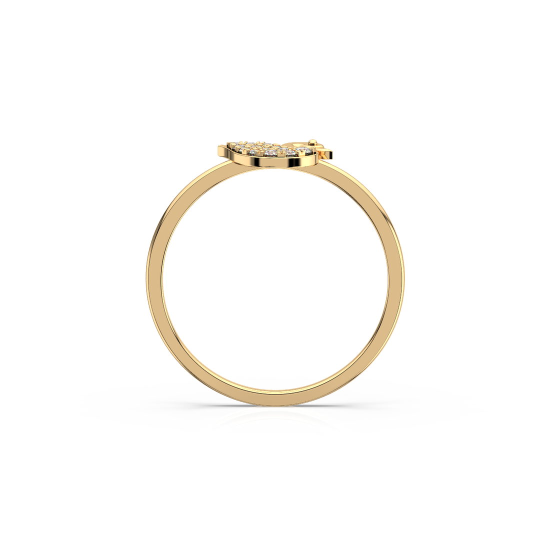 Studded Swan Lab Grown Diamond Ring by Stefee Jewels