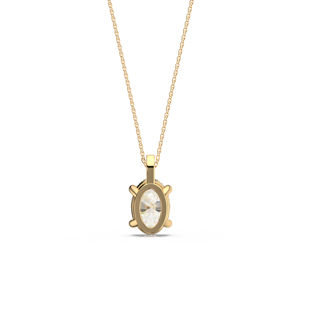 Solitaire Oval Lab Grown Diamond Pendant by Stefee