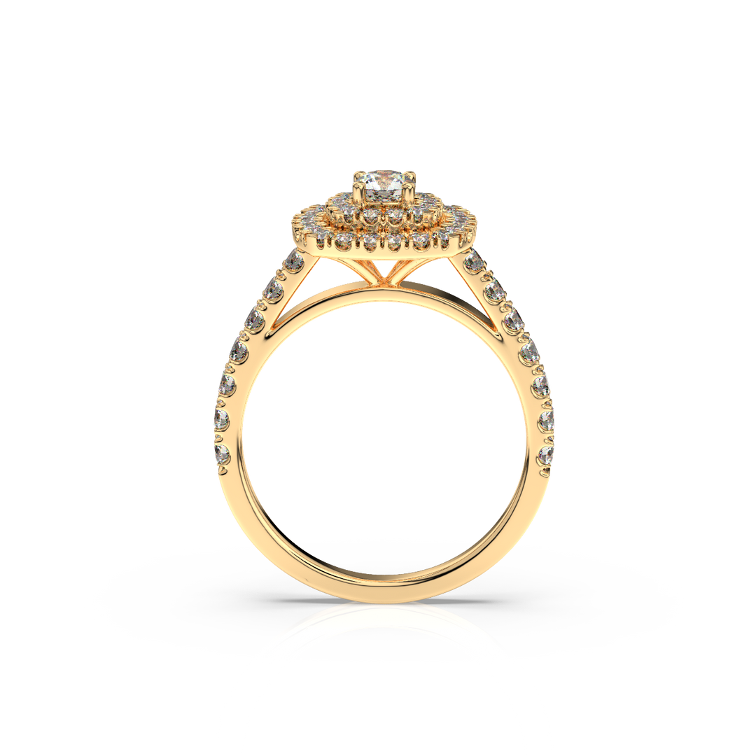Double Halo Lab Grown - Engagement Diamond Ring by Stefee