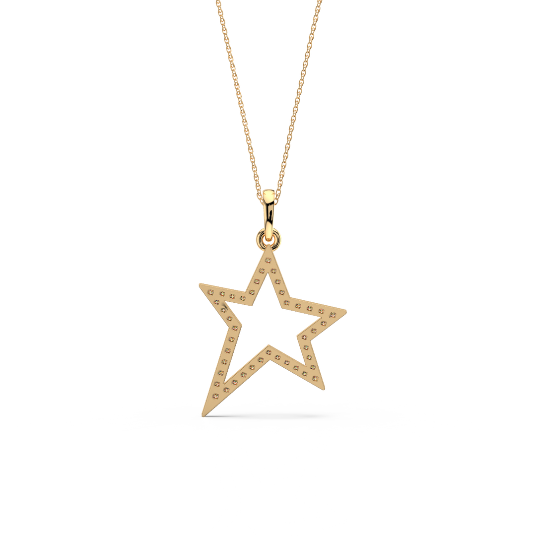 Open Star Lab Grown Diamond Pendant by Stefee