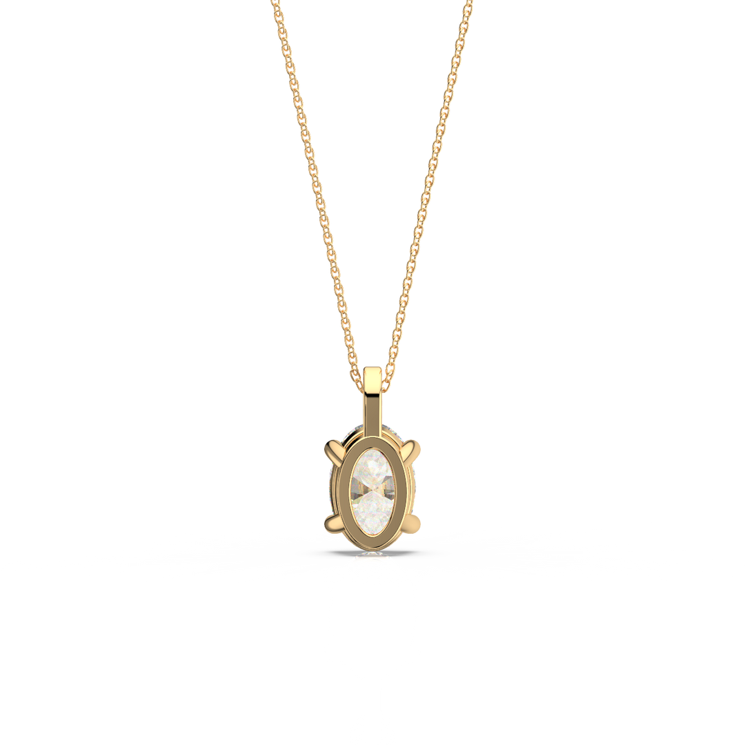 Solitaire Oval Lab Grown Diamond Pendant by Stefee