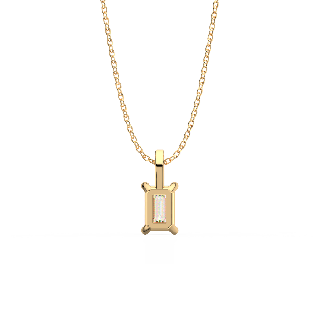 Solitaire Emerald Lab Grown Diamond Pendant by Stefee