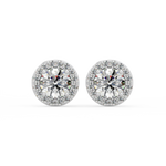 Load image into Gallery viewer, Lab Grown Diamond Round Halo Studs Earrings by Stefee
