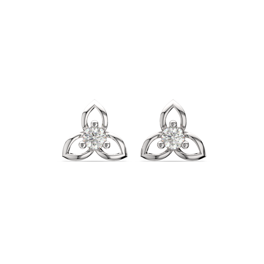 Open Petal Lab Grown Diamond Earrings by Stefee