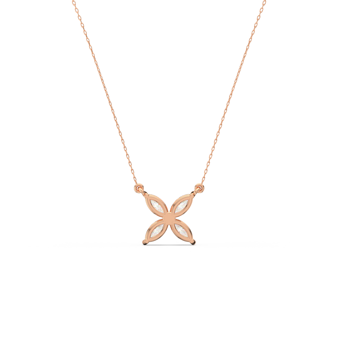 Marquise Flower Lab Grown Diamonds Necklace by Stefree