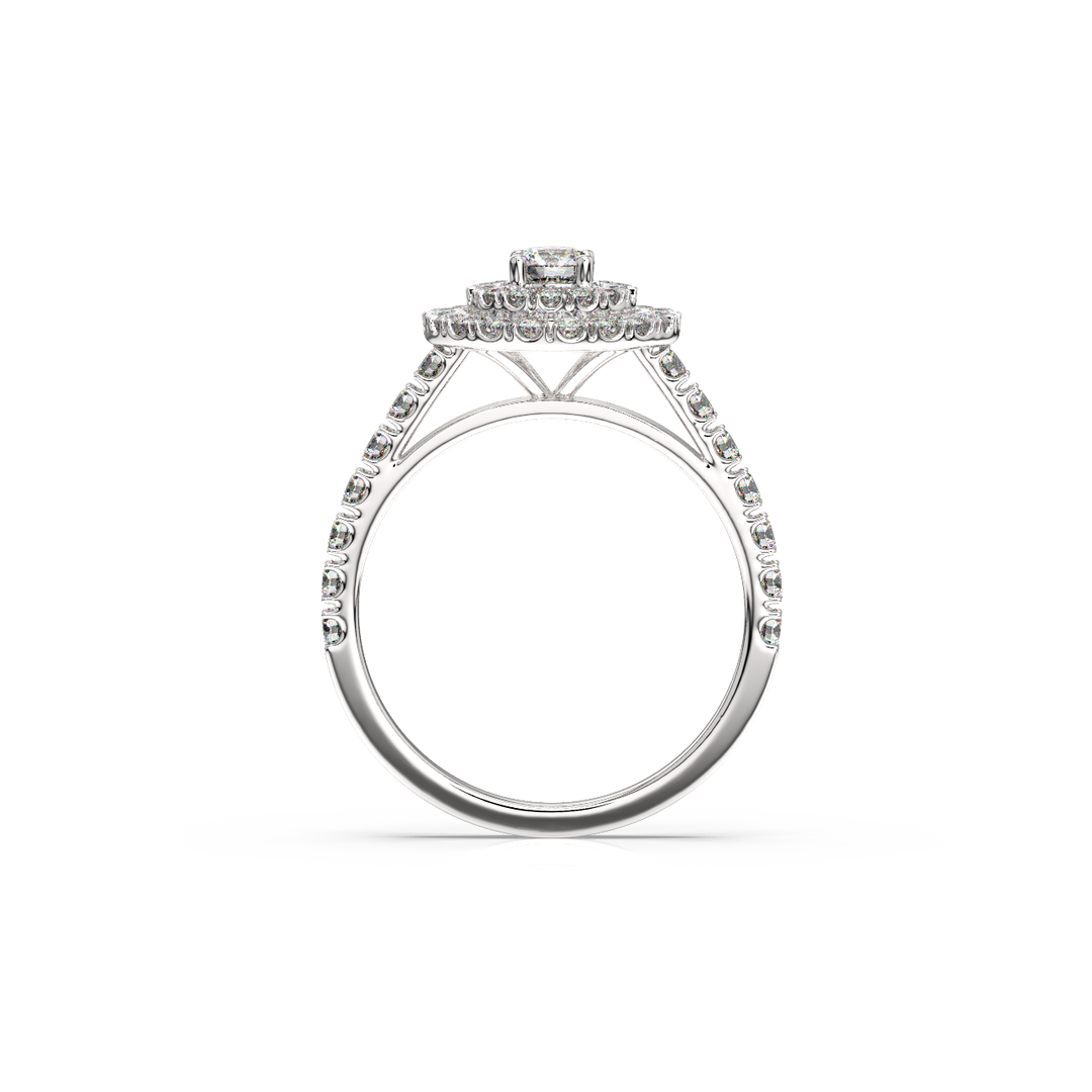 Lab Grown Diamond Cluster Double Halo - Engagement Ring by Stefee Jewels