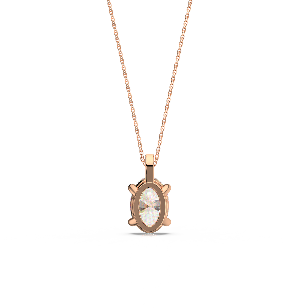 Solitaire Oval Lab Grown Diamond Pendant by Stefee