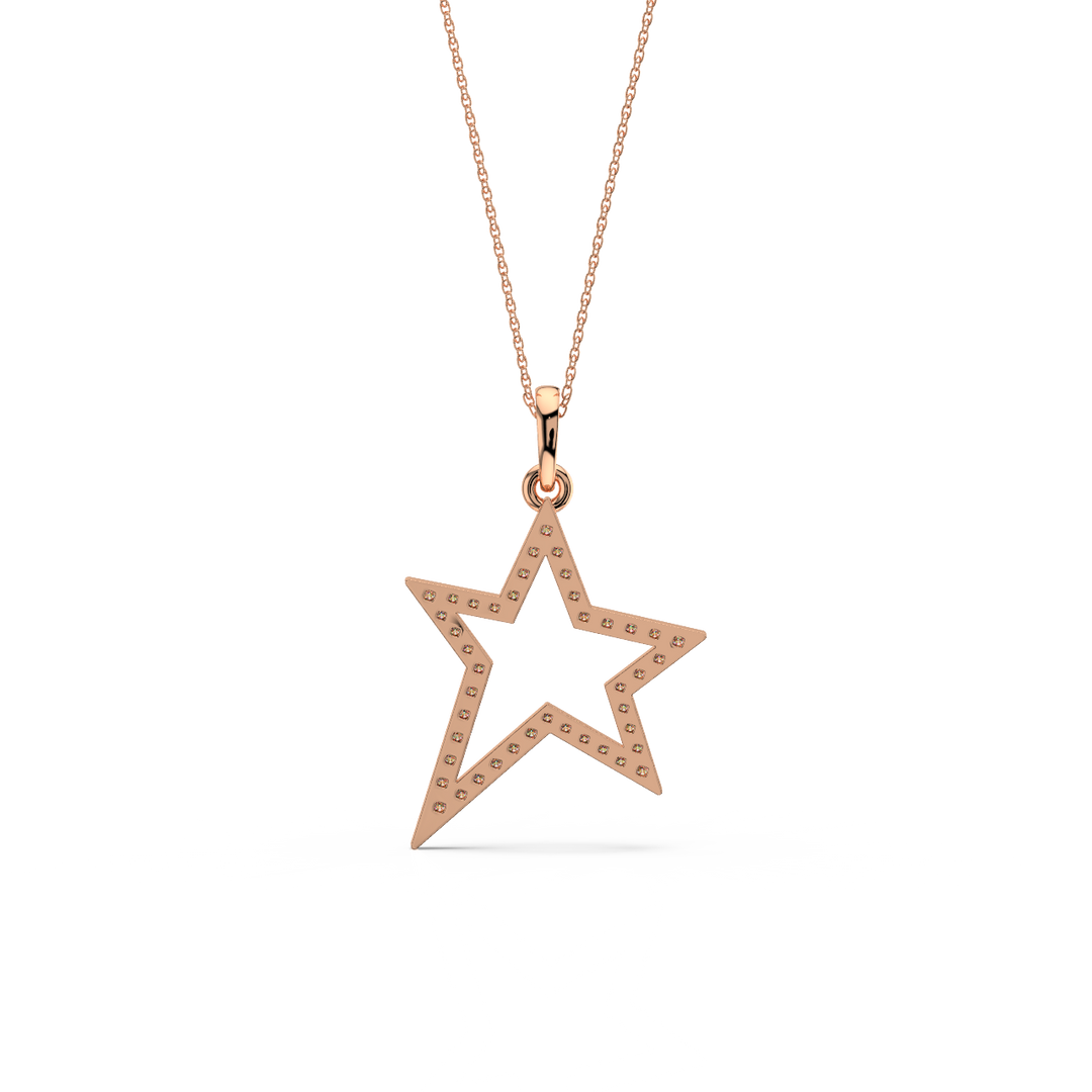 Open Star Lab Grown Diamond Pendant by Stefee