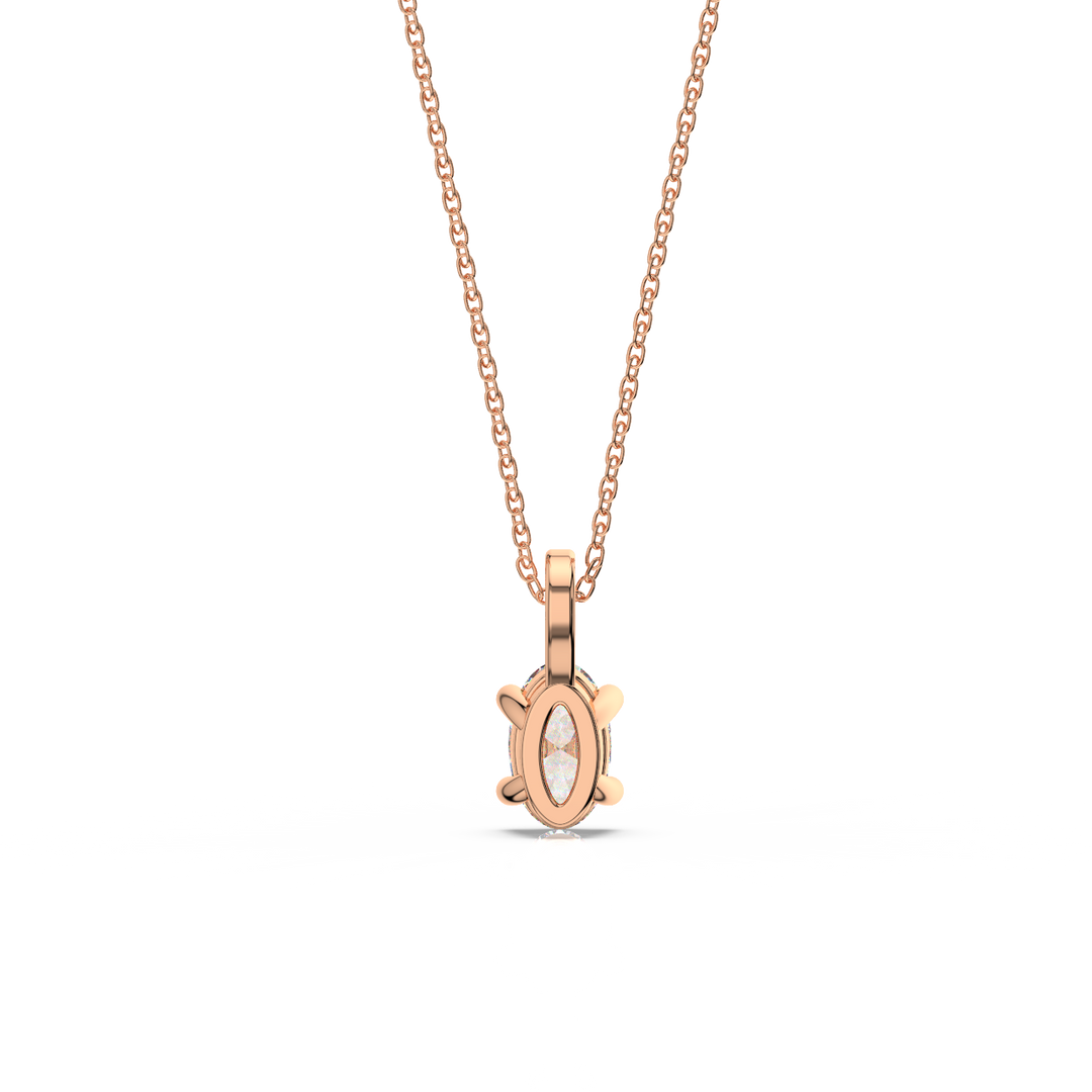Solitaire Oval Lab Grown Diamond Pendant by Stefee