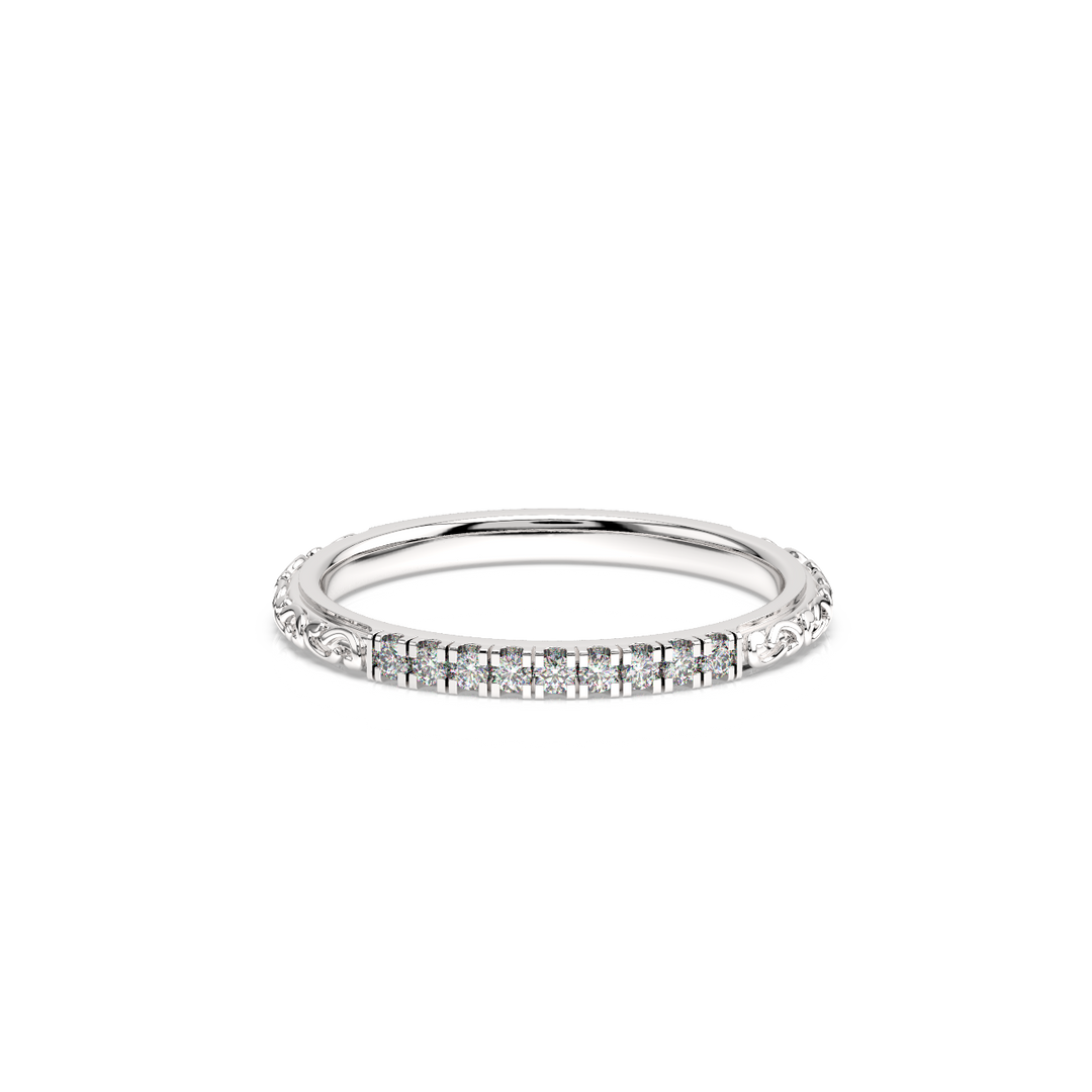 Round Embellished  Lab Grown Diamond Band by Stefee Jewels