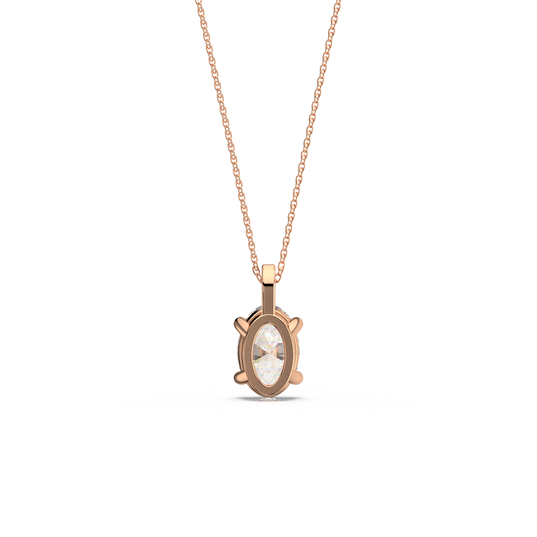 Solitaire Oval Lab Grown Diamond Pendant by Stefee