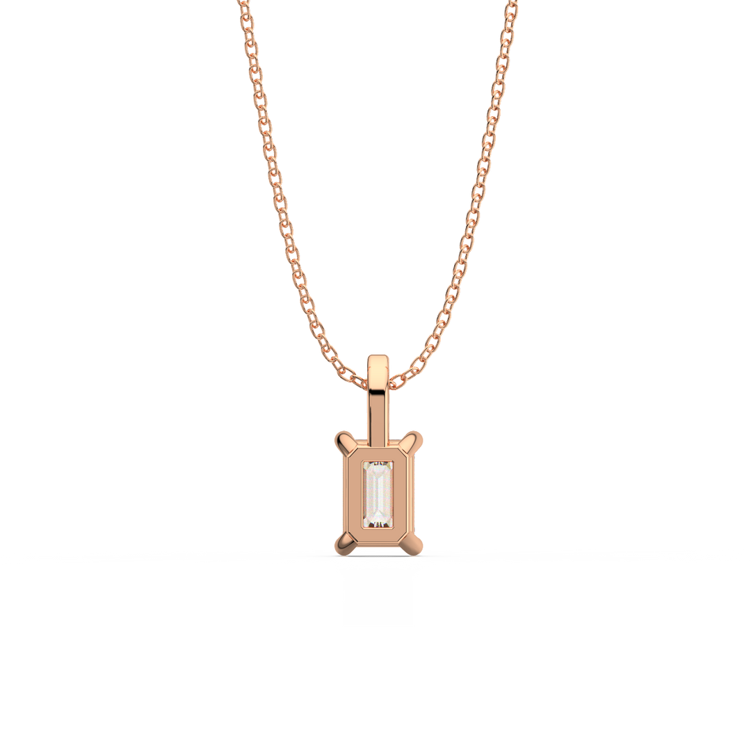 Solitaire Emerald Lab Grown Diamond Pendant by Stefee