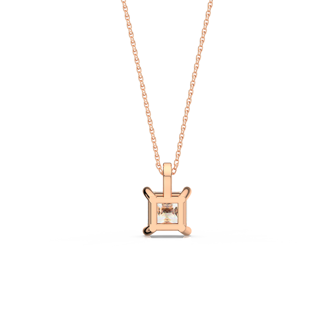 Solitaire Princess Lab Grown Diamond Pendant by Stefee