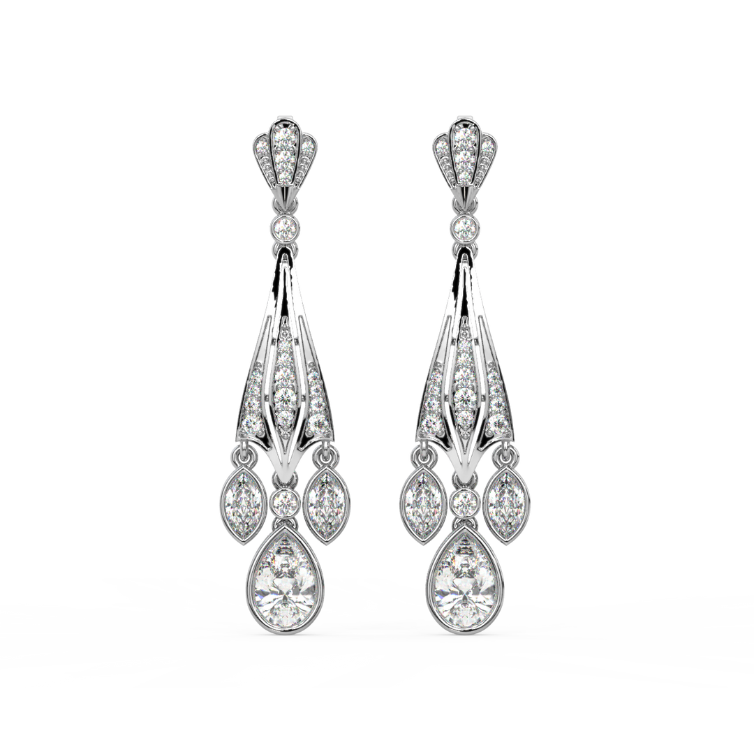 Ambrosia Star Lab Grown Diamond Drop Earrings by Stefee Jewels