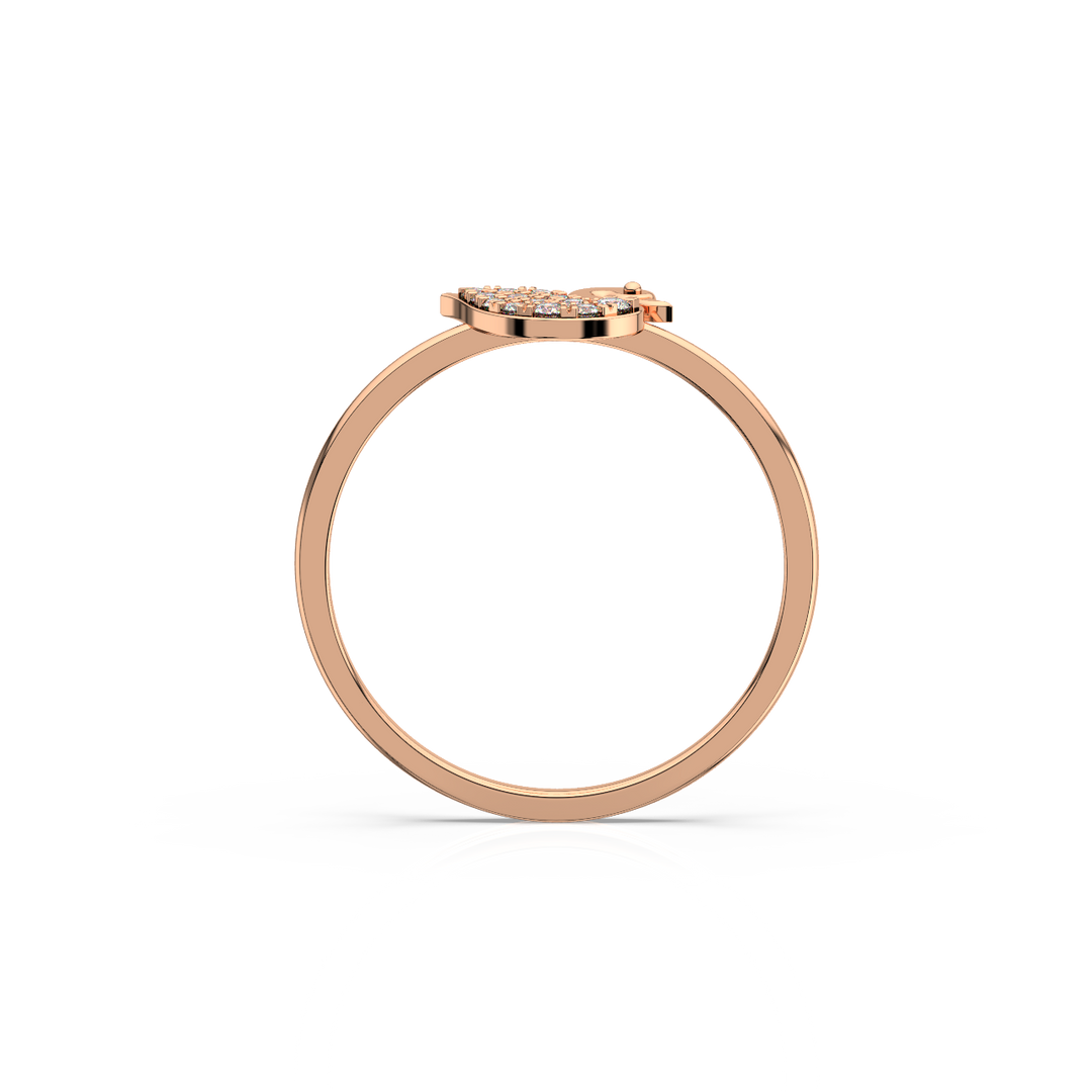 Studded Swan Lab Grown Diamond Ring by Stefee Jewels