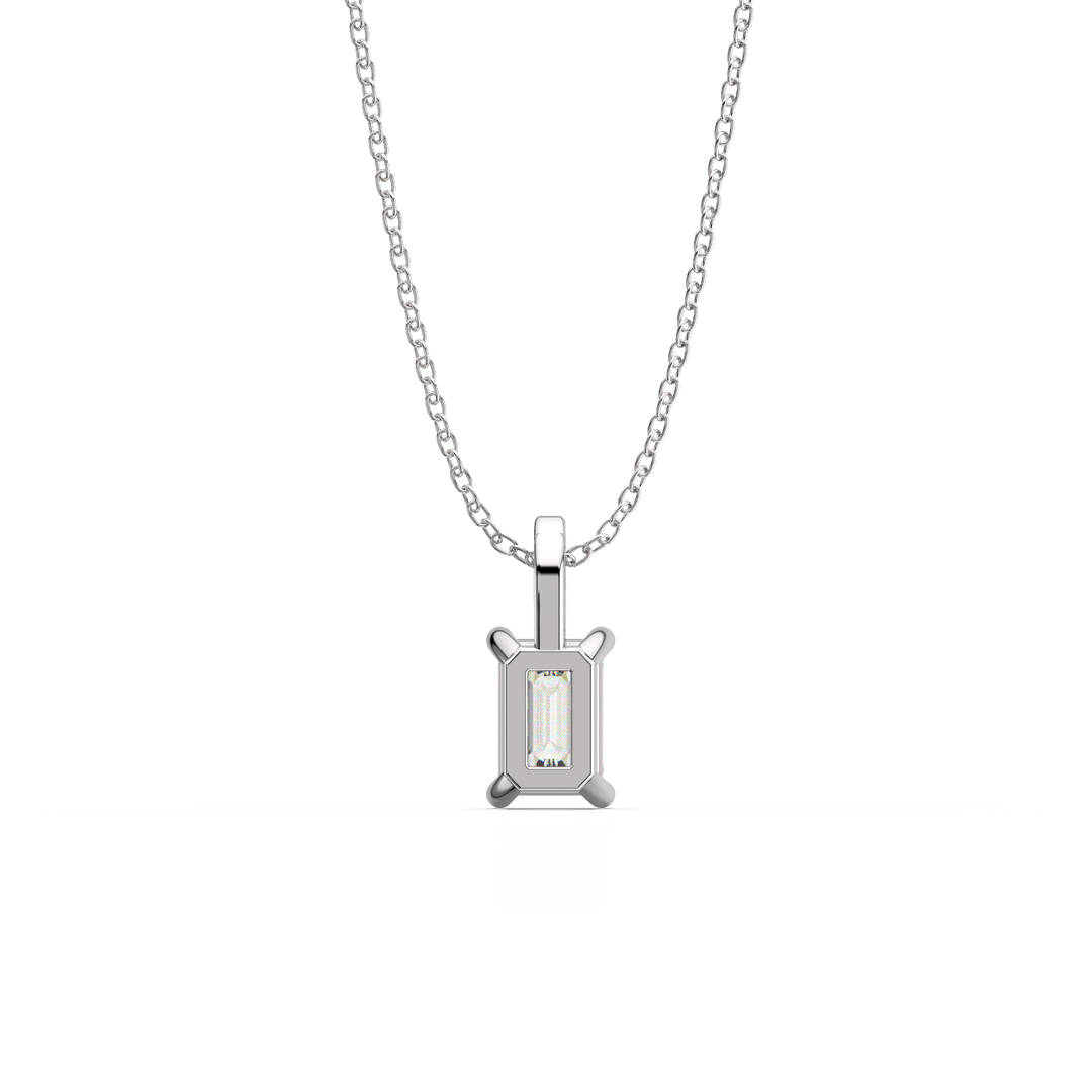 Solitaire Emerald Lab Grown Diamond Pendant by Stefee