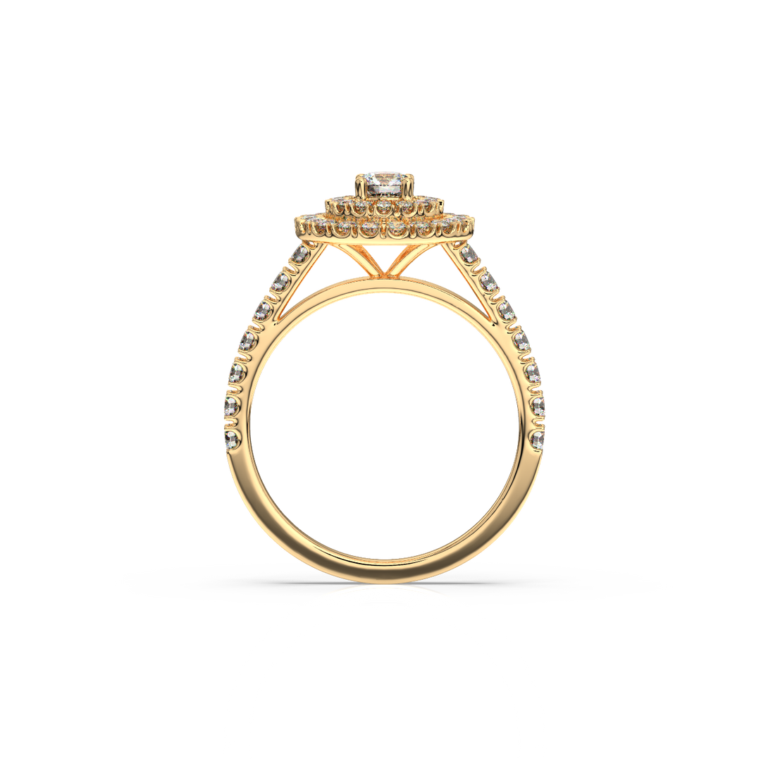 Lab Grown Diamond Cluster Double Halo - Engagement Ring by Stefee Jewels