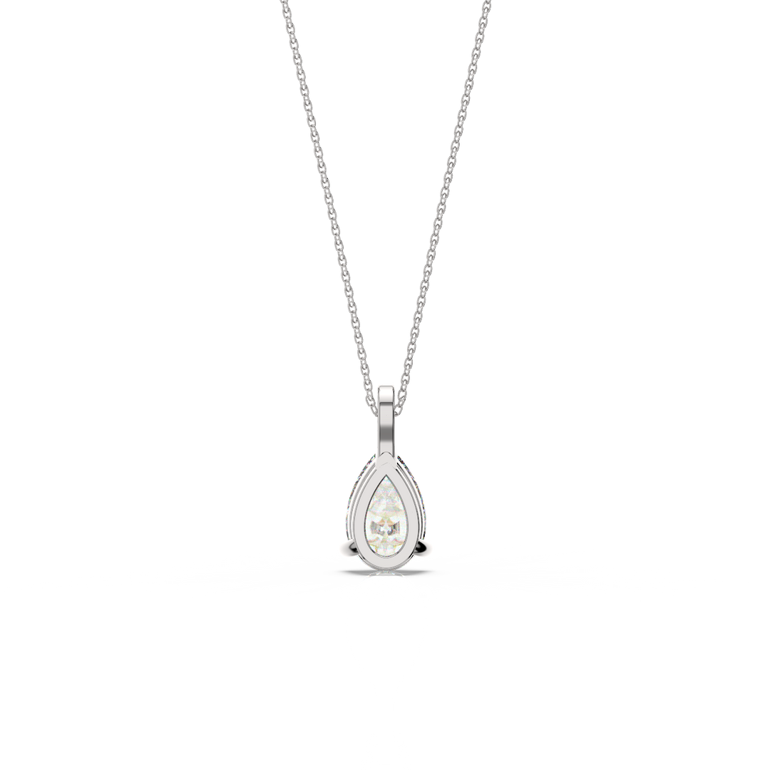 Solitaire Pear Lab Grown Diamond Pendant by Stefee