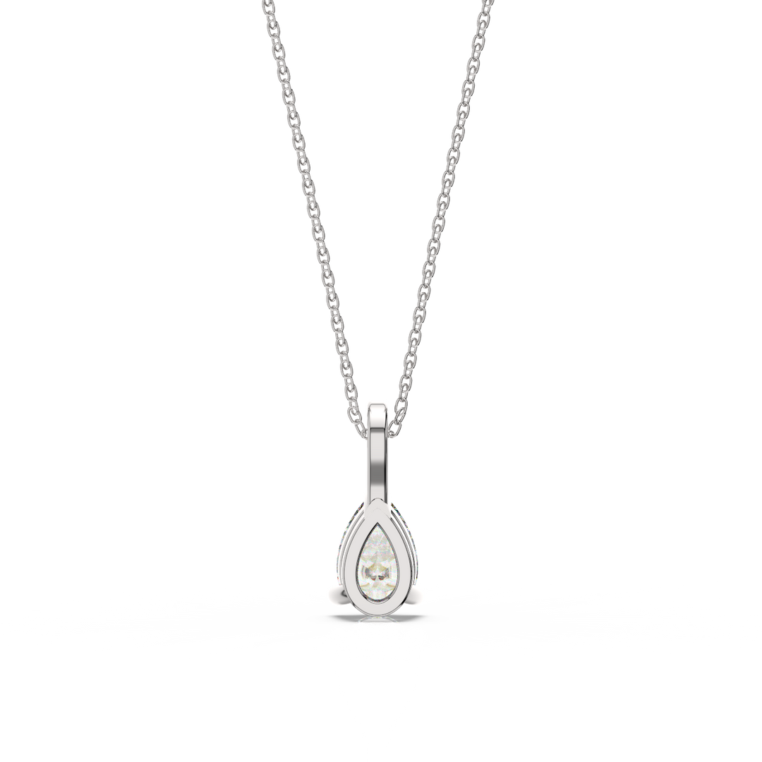 Solitaire Pear Lab Grown Diamond Pendant by Stefee