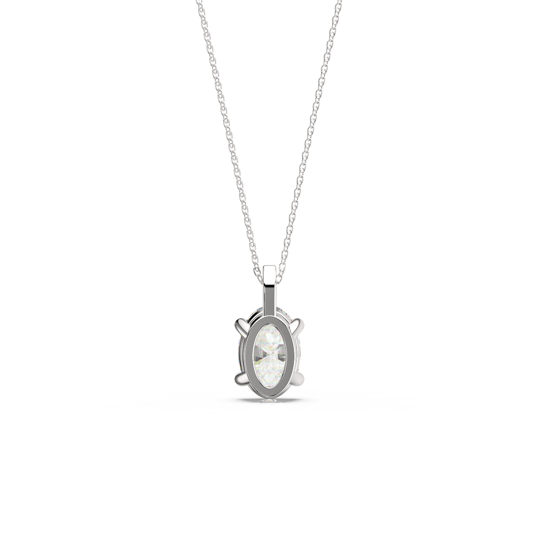 Solitaire Oval Lab Grown Diamond Pendant by Stefee