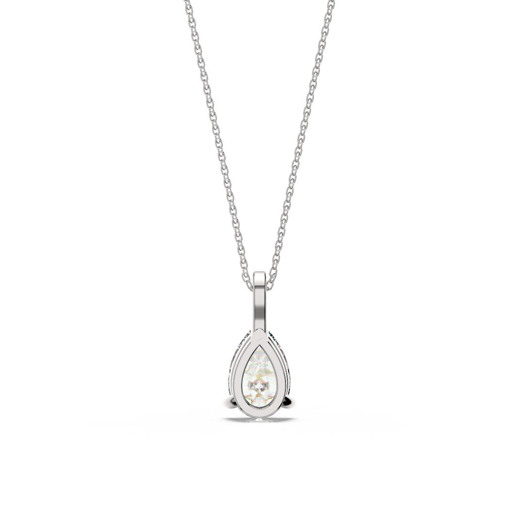 Solitaire Pear Lab Grown Diamond Pendant by Stefee