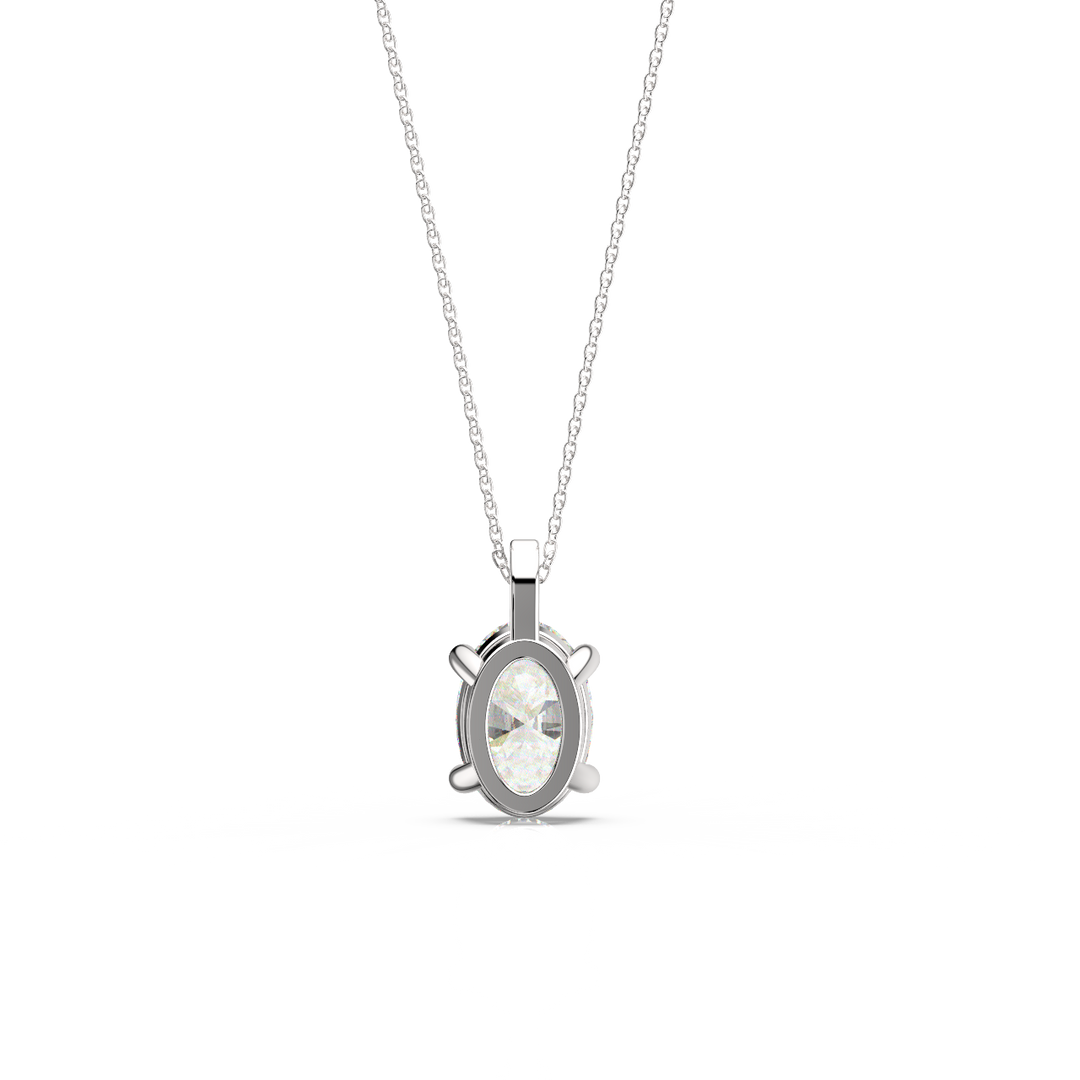 Solitaire Oval Lab Grown Diamond Pendant by Stefee