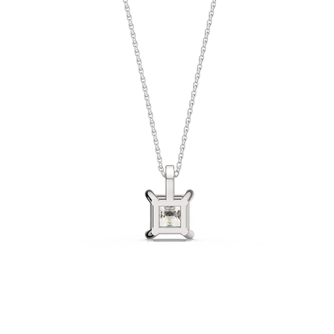 Solitaire Princess Lab Grown Diamond Pendant by Stefee