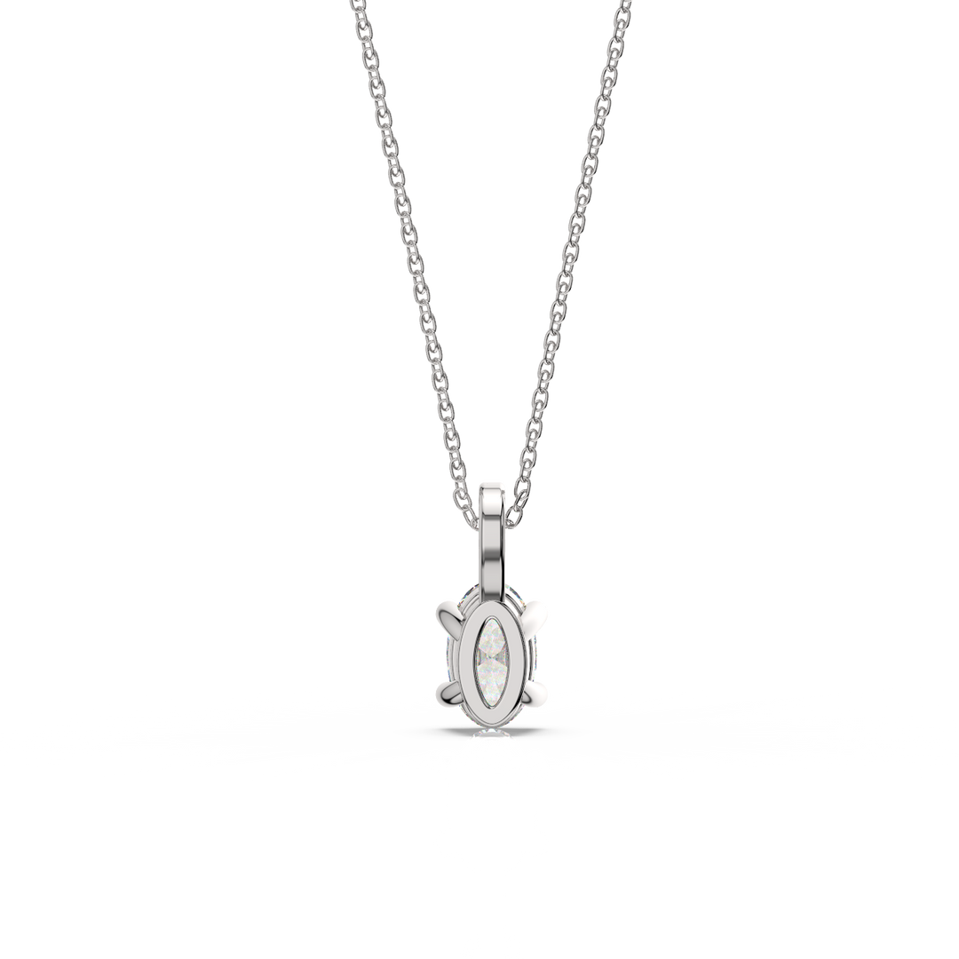 Solitaire Oval Lab Grown Diamond Pendant by Stefee