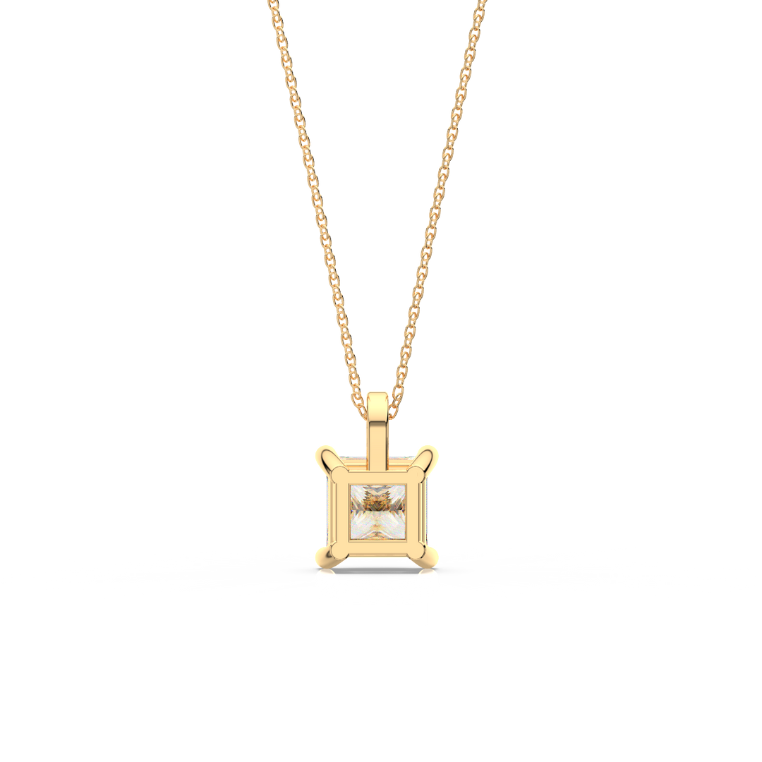 Solitaire Princess Lab Grown Diamond Pendant by Stefee