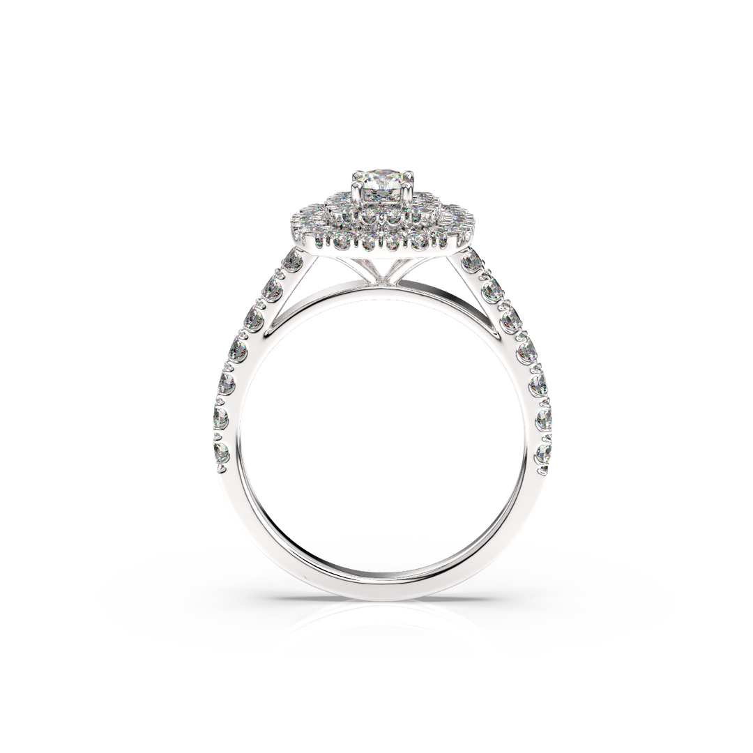 Double Halo Lab Grown - Engagement Diamond Ring by Stefee Jewels