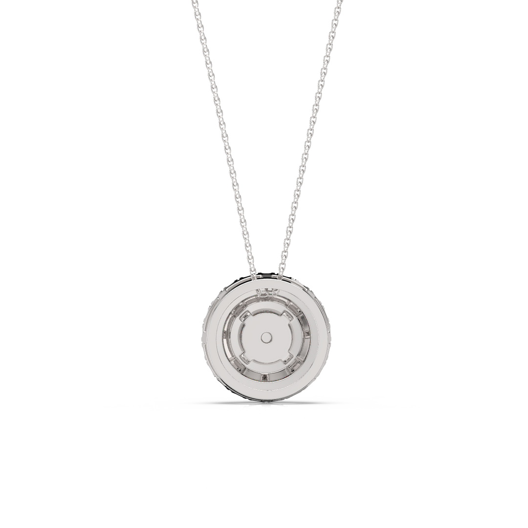 Double Round Halo Lab Grown Diamond Necklace by Stefee