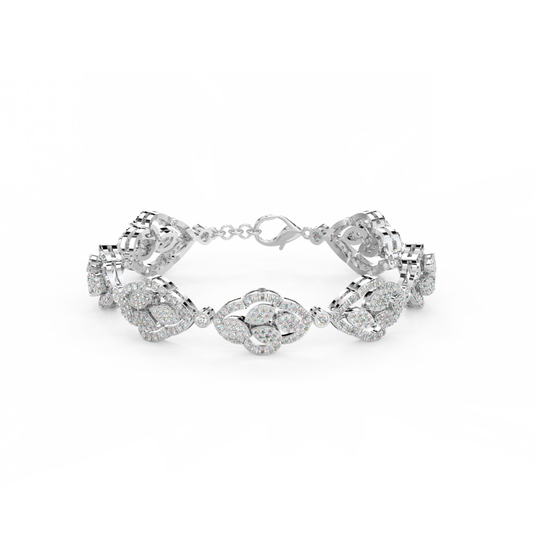 Sparkling Petals Lab Grown Diamond Bracelet by Stefee Jewels