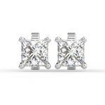 Load image into Gallery viewer, Solitaire Princess Lab Grown Diamond Studs Earrings by Stefee
