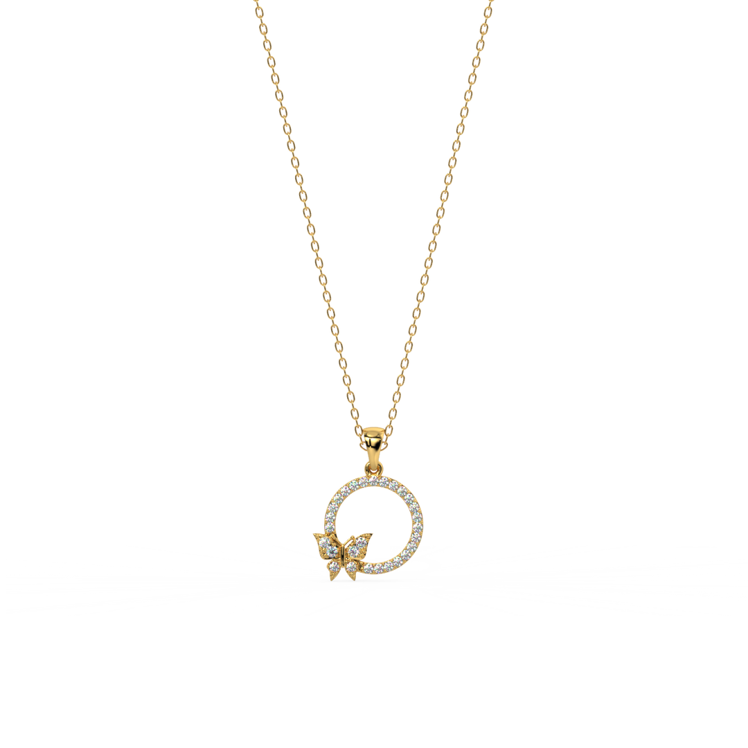 Heartful Flutter lab Grown Diamond  Pendant Set Set by Stefee Jewels