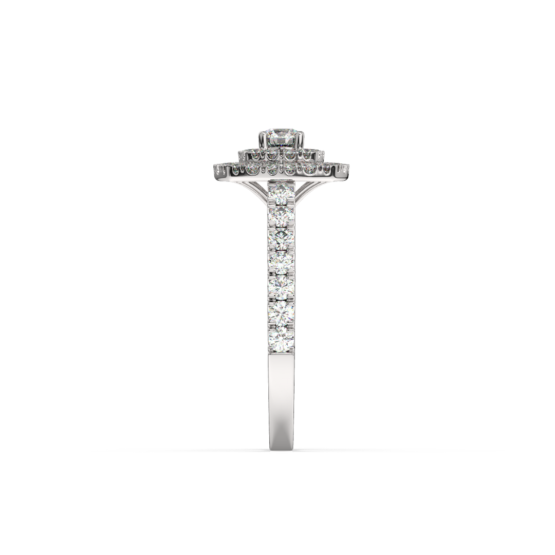 Double Halo Lab Grown - Engagement Diamond Ring by Stefee Jewels