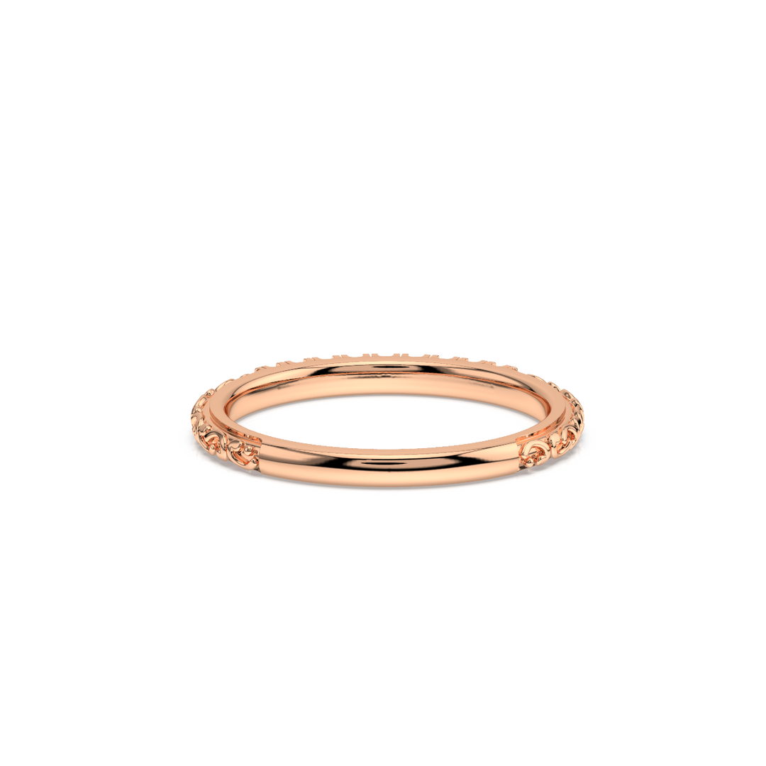 Round Embellished  Lab Grown Diamond Band by Stefee Jewels