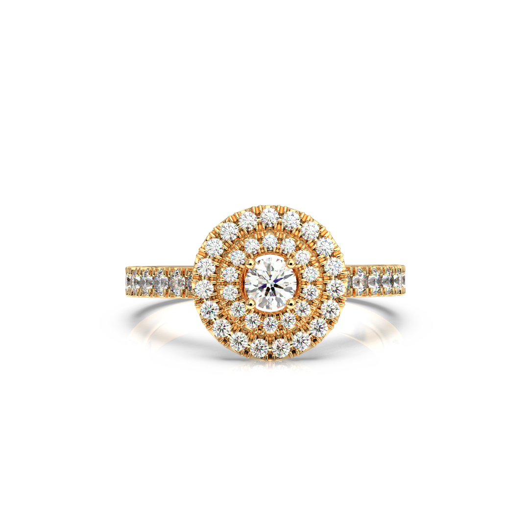 Lab Grown Diamond Cluster Double Halo - Engagement Ring by Stefee Jewels