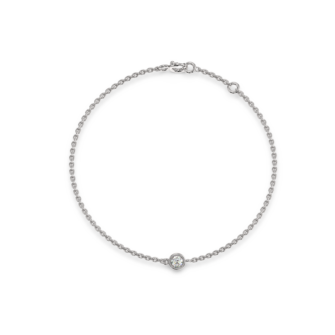 Bezel Set Lab Grown Diamond Bracelet by Stefee