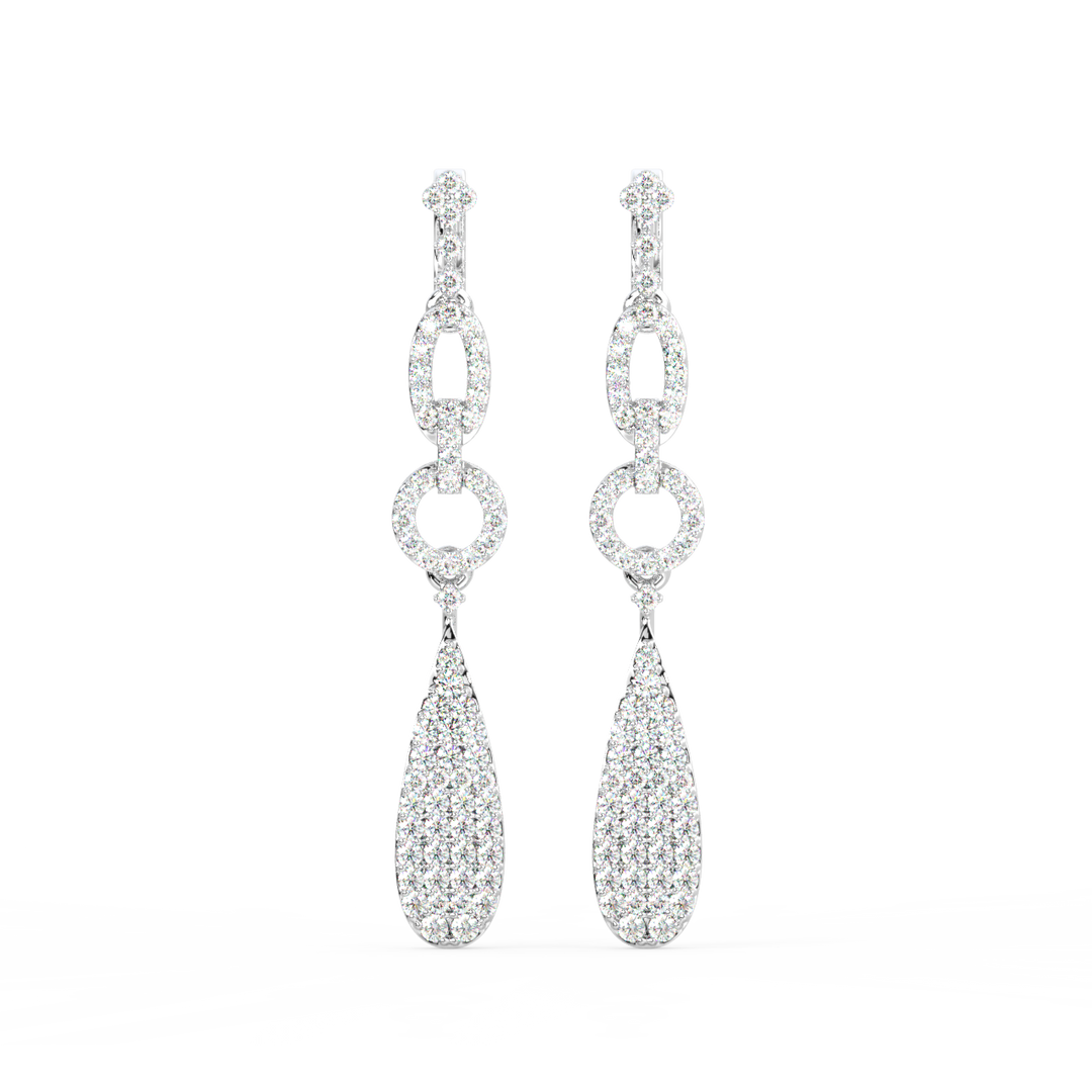 Sleek Blooming Leaf Lab Grown Diamond Drop Earrings By Stefee Jewels