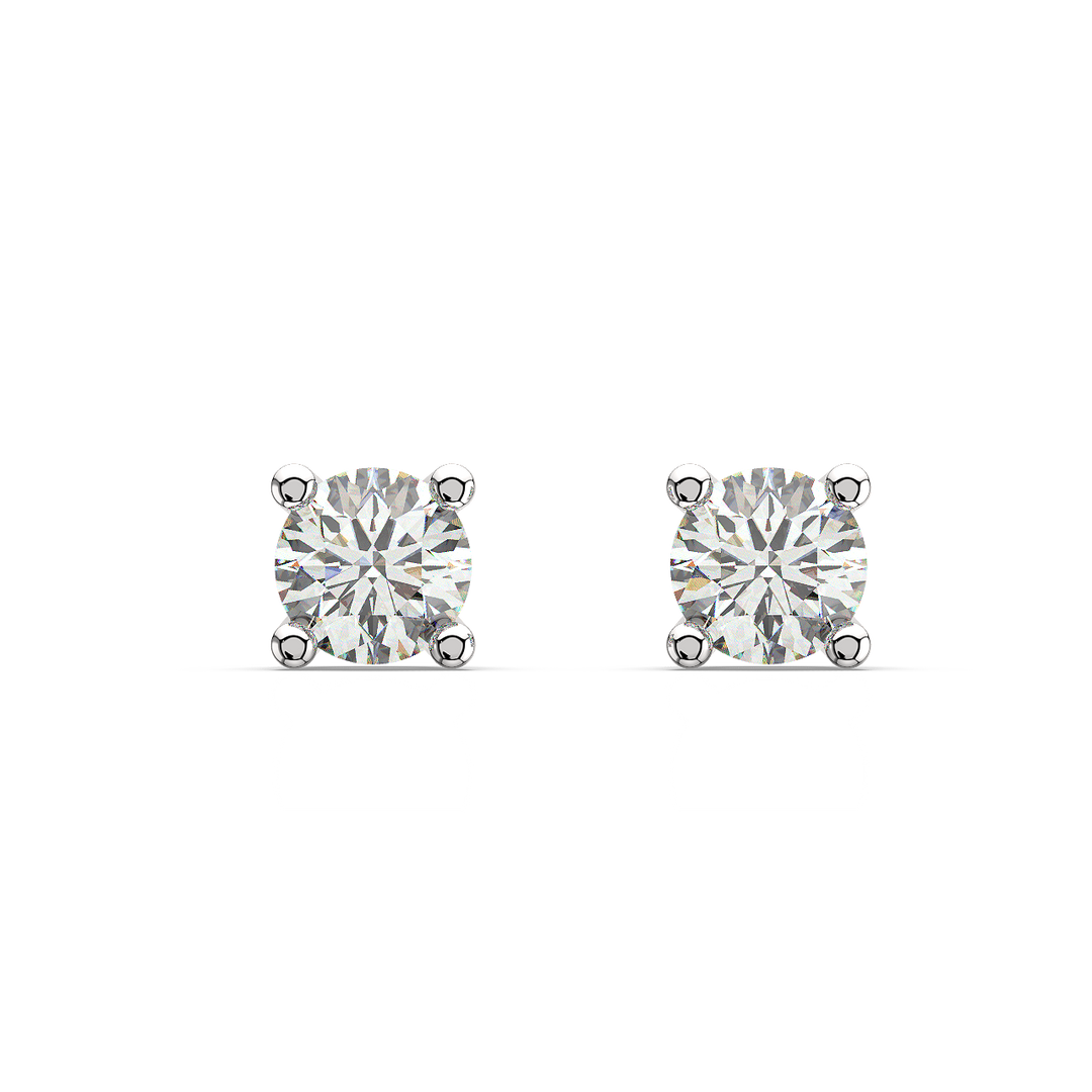 Solitaire Round Lab Grown Diamond Studs Earrings by Stefee