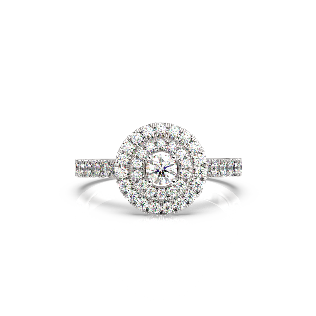 Lab Grown Diamond Cluster Double Halo - Engagement Ring by Stefee Jewels