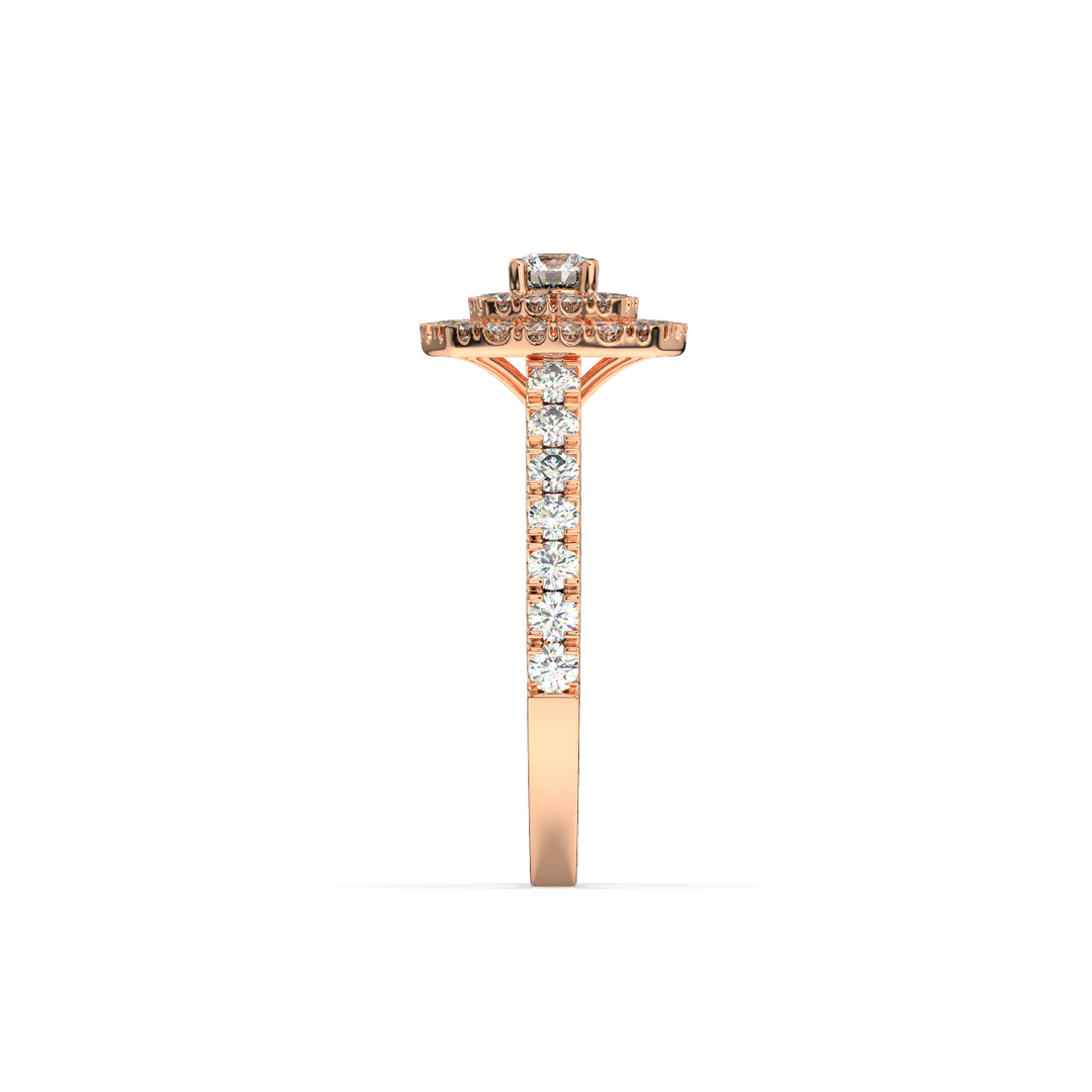 Double Halo Lab Grown - Engagement Diamond Ring by Stefee Jewels