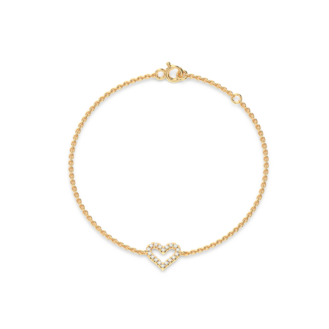 Open Heart Chain Lab Grown Diamond Bracelet by Stefee