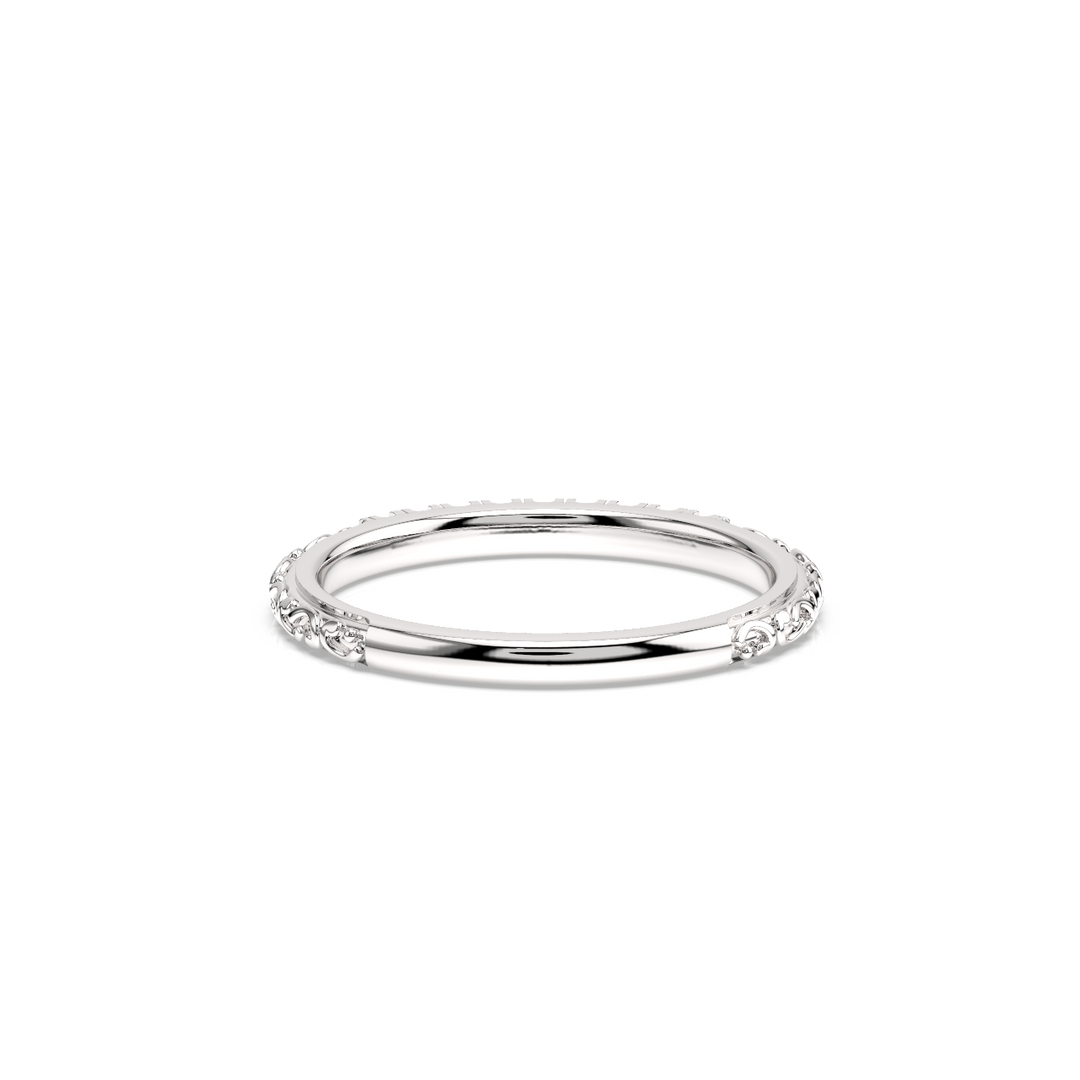 Round Embellished  Lab Grown Diamond Band by Stefee Jewels