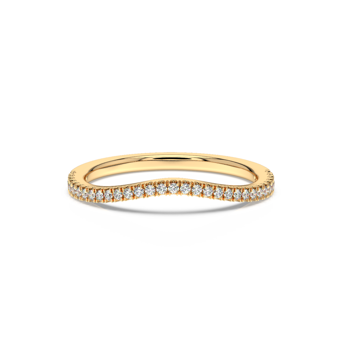 Slight Rippling Round Lab Grown Diamond Ring by Stefee Jewels