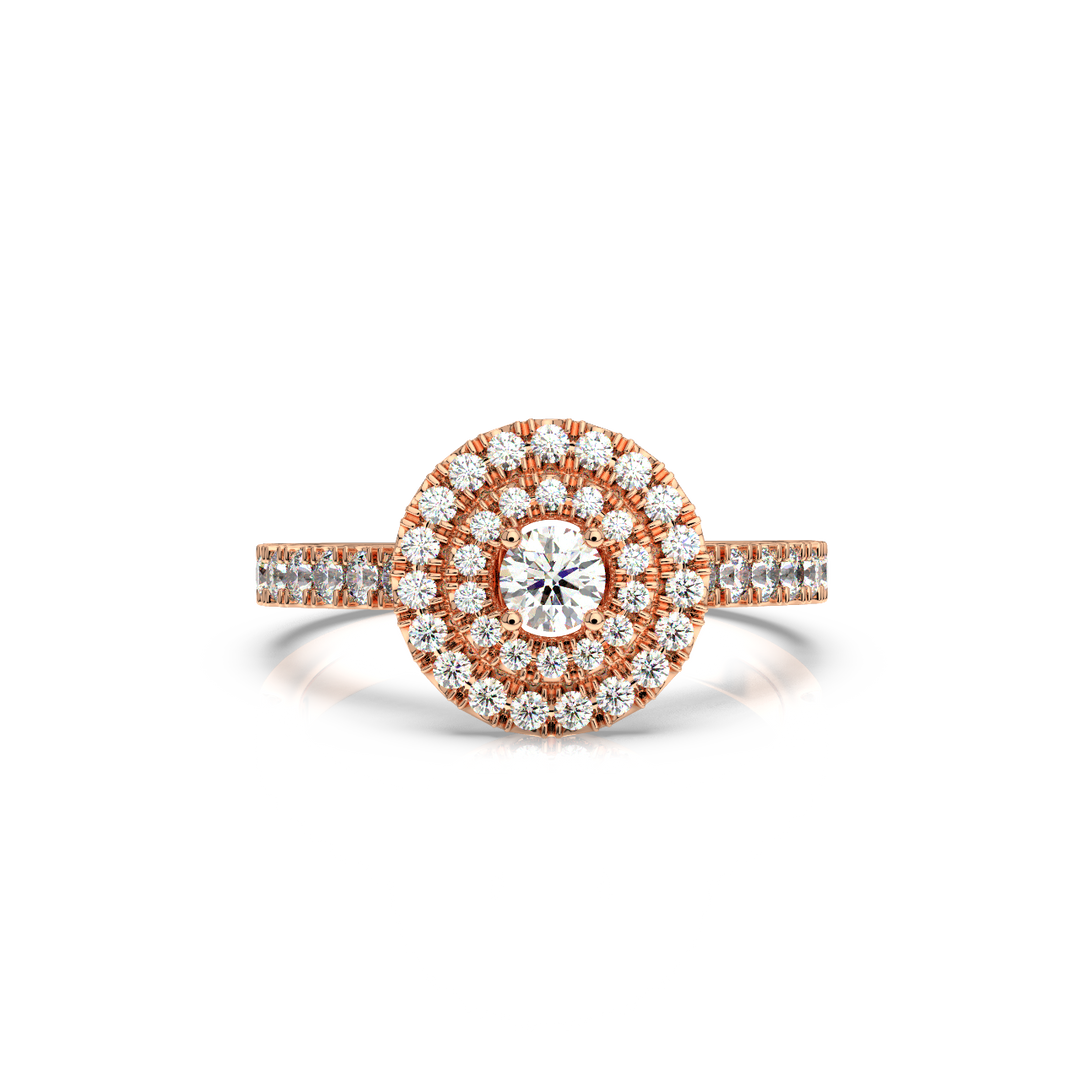 Lab Grown Diamond Cluster Double Halo - Engagement Ring by Stefee Jewels