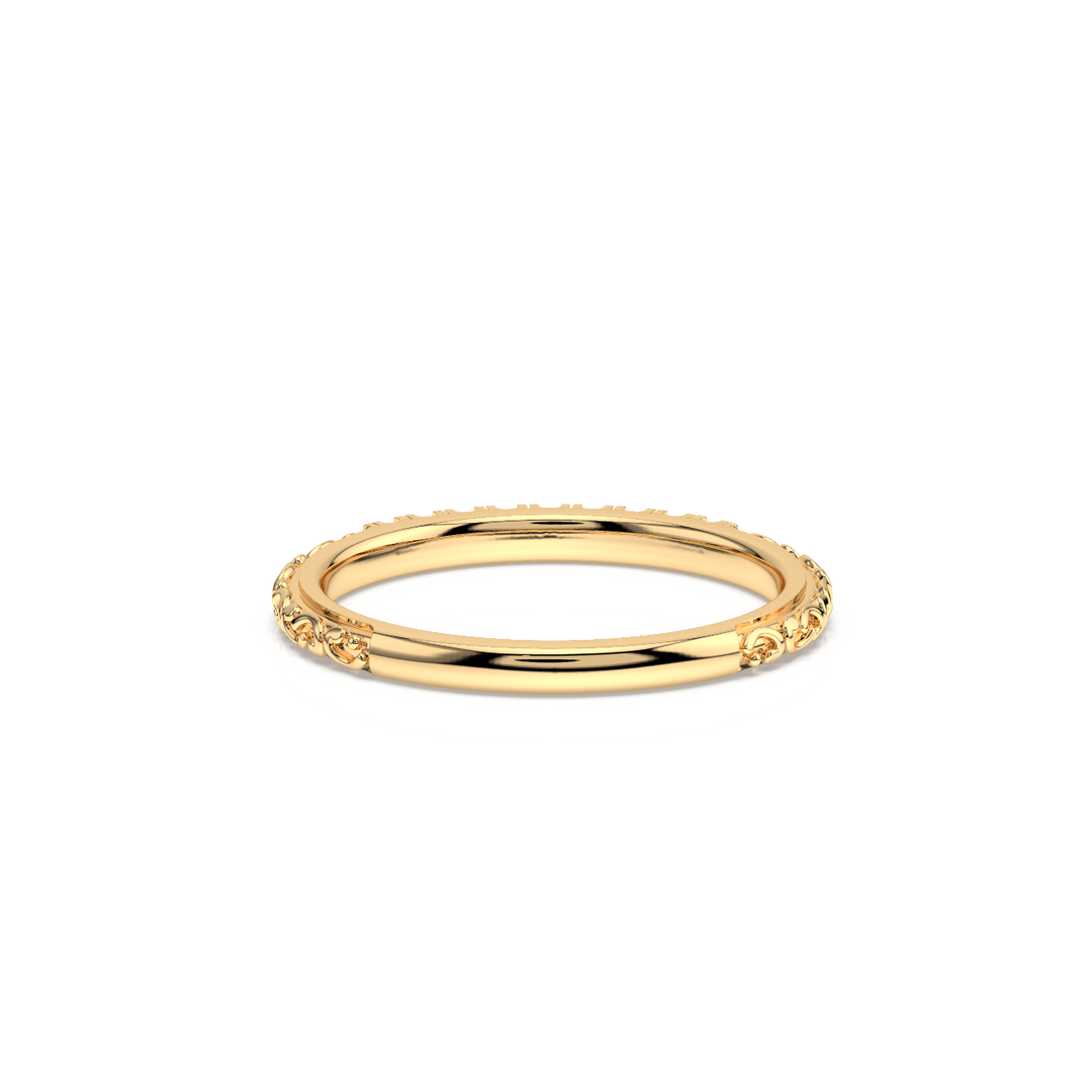 Round Embellished  Lab Grown Diamond Band by Stefee Jewels