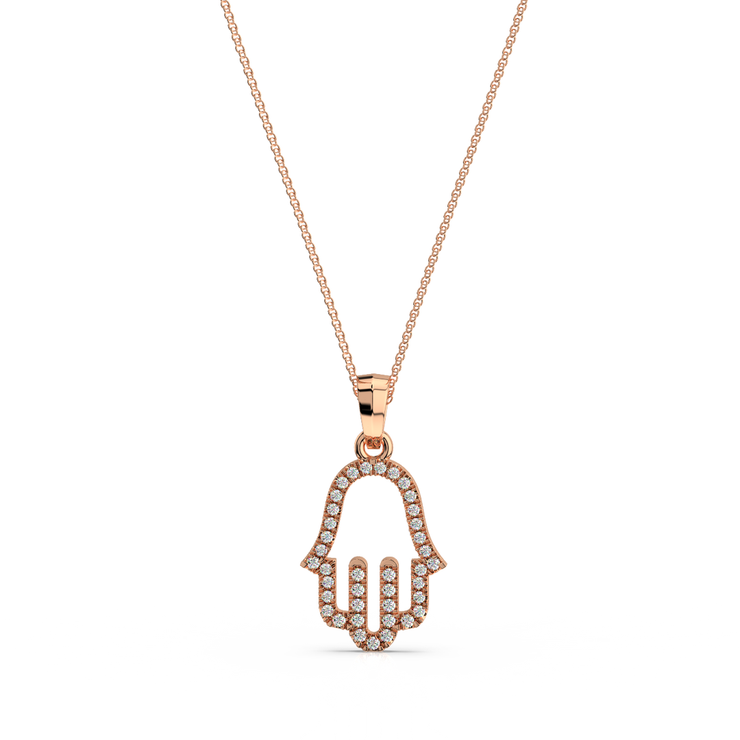 Hamsa Lab Grown Diamond Pendant by Stefee
